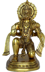 eSplanade Brass Hanuman Anjaneya Pavan Putra Bajrangbali Maruti Idol Murti Moorti Statue- 11", 4.75", 9.5"