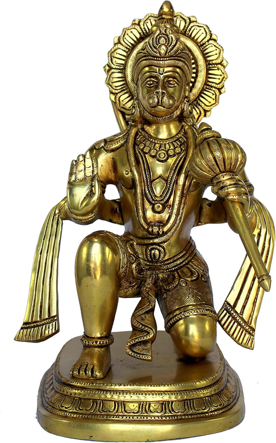 eSplanade Brass Hanuman Anjaneya Pavan Putra Bajrangbali Maruti Idol Murti Moorti Statue- 11", 4.75", 9.5"