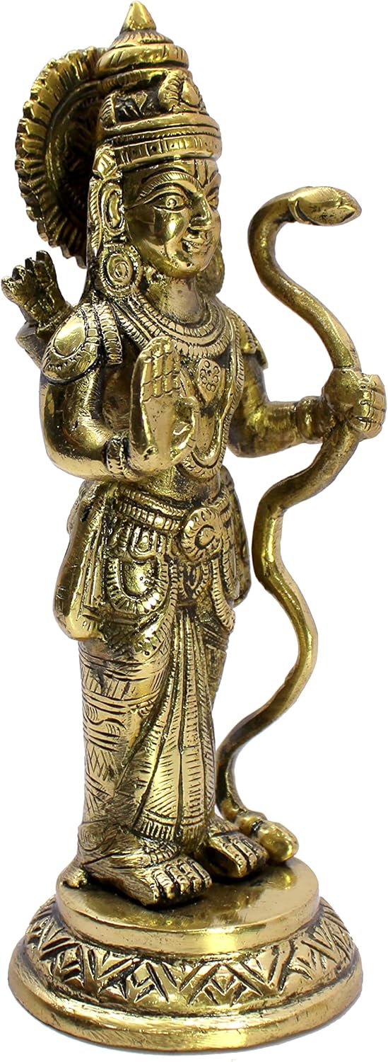 ESPLANADE Brass Shri Ram Murti Idol Statue Sculpture | Decorative Items - Home Decor | Golden - 7.5" Inches