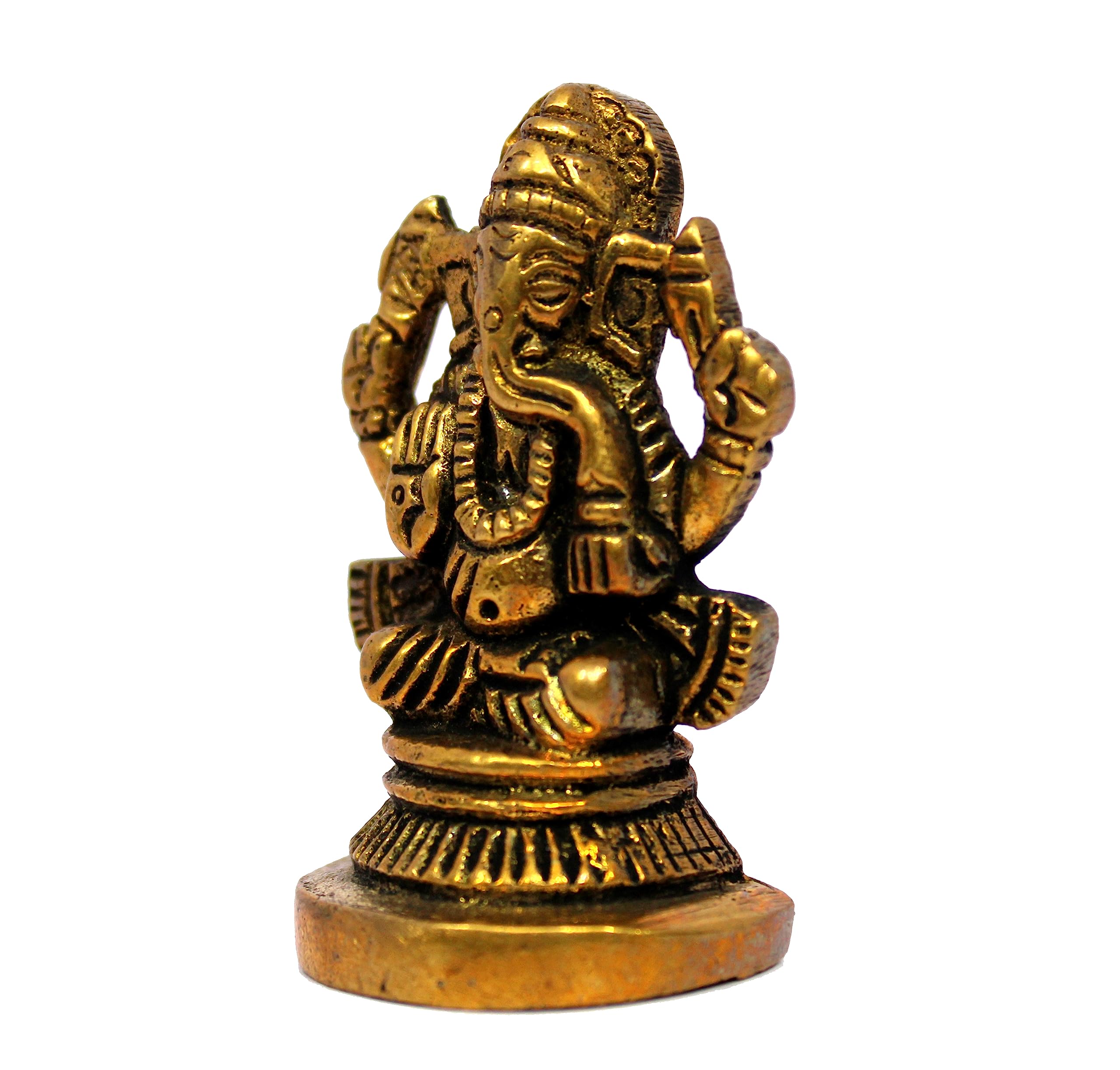 ESPLANADE Brass Ganesha Idol | Home Decor | Ganesh Ganesha | Bal Ganesh | Ganpati Ganapati Murti Statue - 2 inches