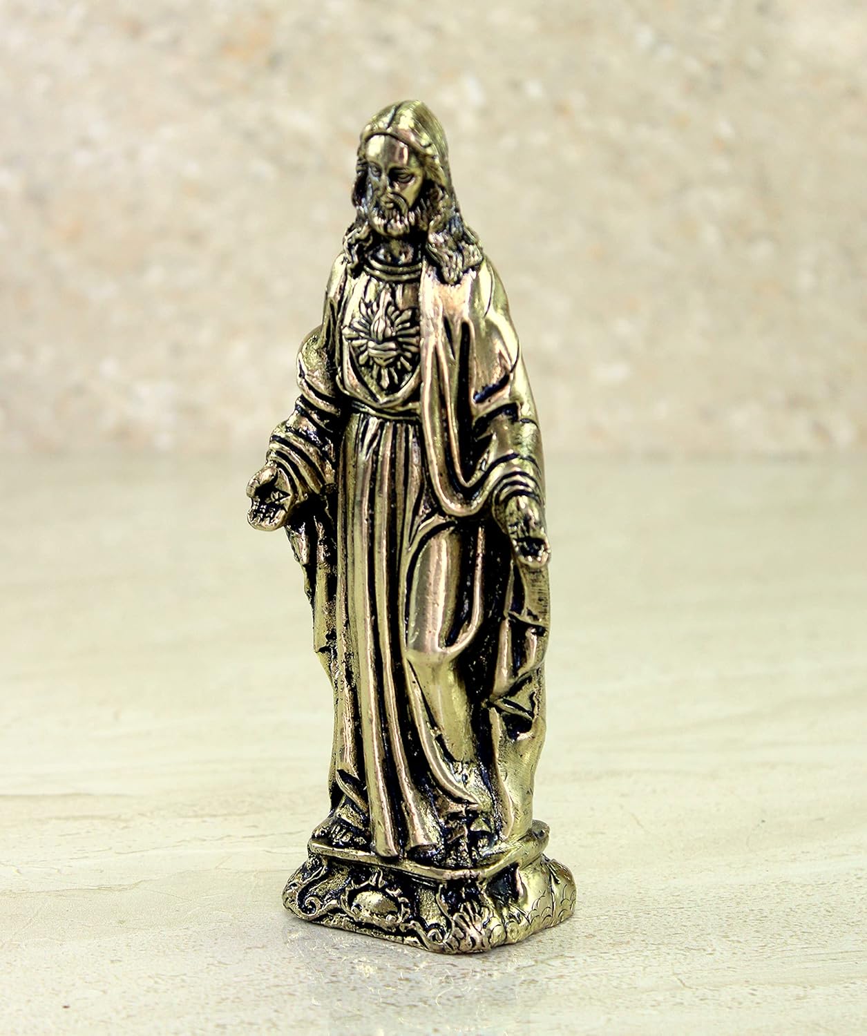 eSplanade Brass Holy Jesus Christ Statue Spiritual Idols - 5.75 inches | Religious Statues | Holy Statue of Christians