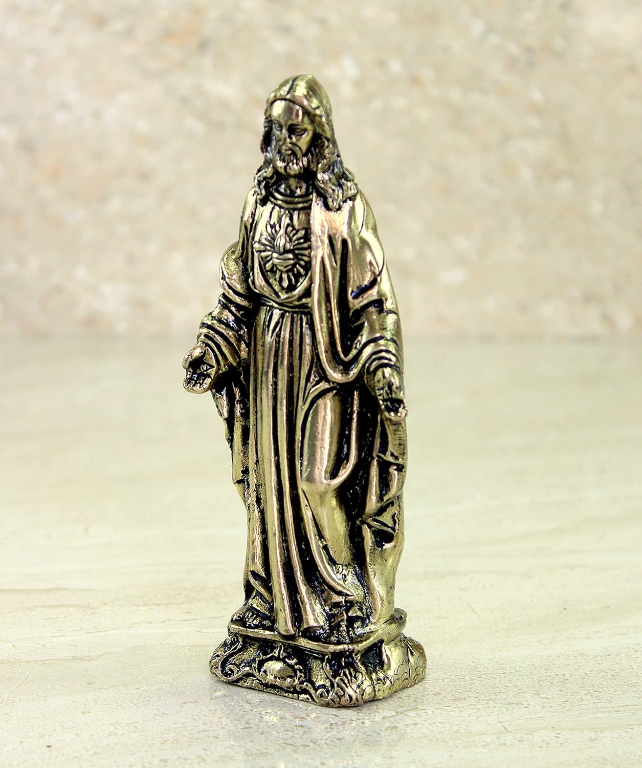 eSplanade Brass Mother Mary Statue Spiritual Idols - 5.75 inches | Religious Statues | Holy Statue of Christians