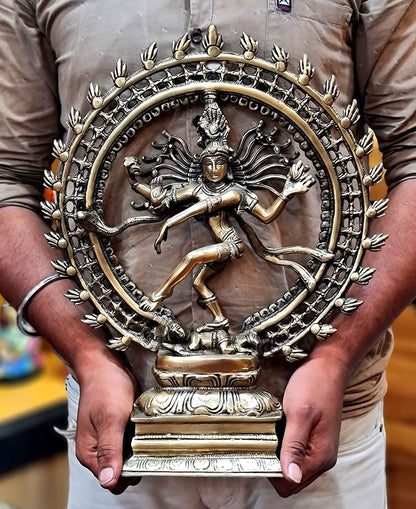 eSplanade Brass Natraj Statue Idol Sculpture Shiva - Nataraj The Lord of Dance Natrajan (17" Inches Big Size)