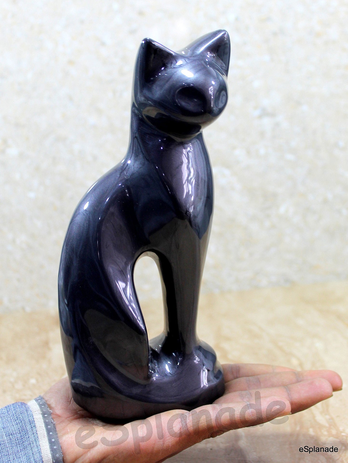 eSplanade- Cat Kitten Shape Cremation urn | Memorial Funeral Burial Full-Size urn for Ashes| Size - 9 inches.