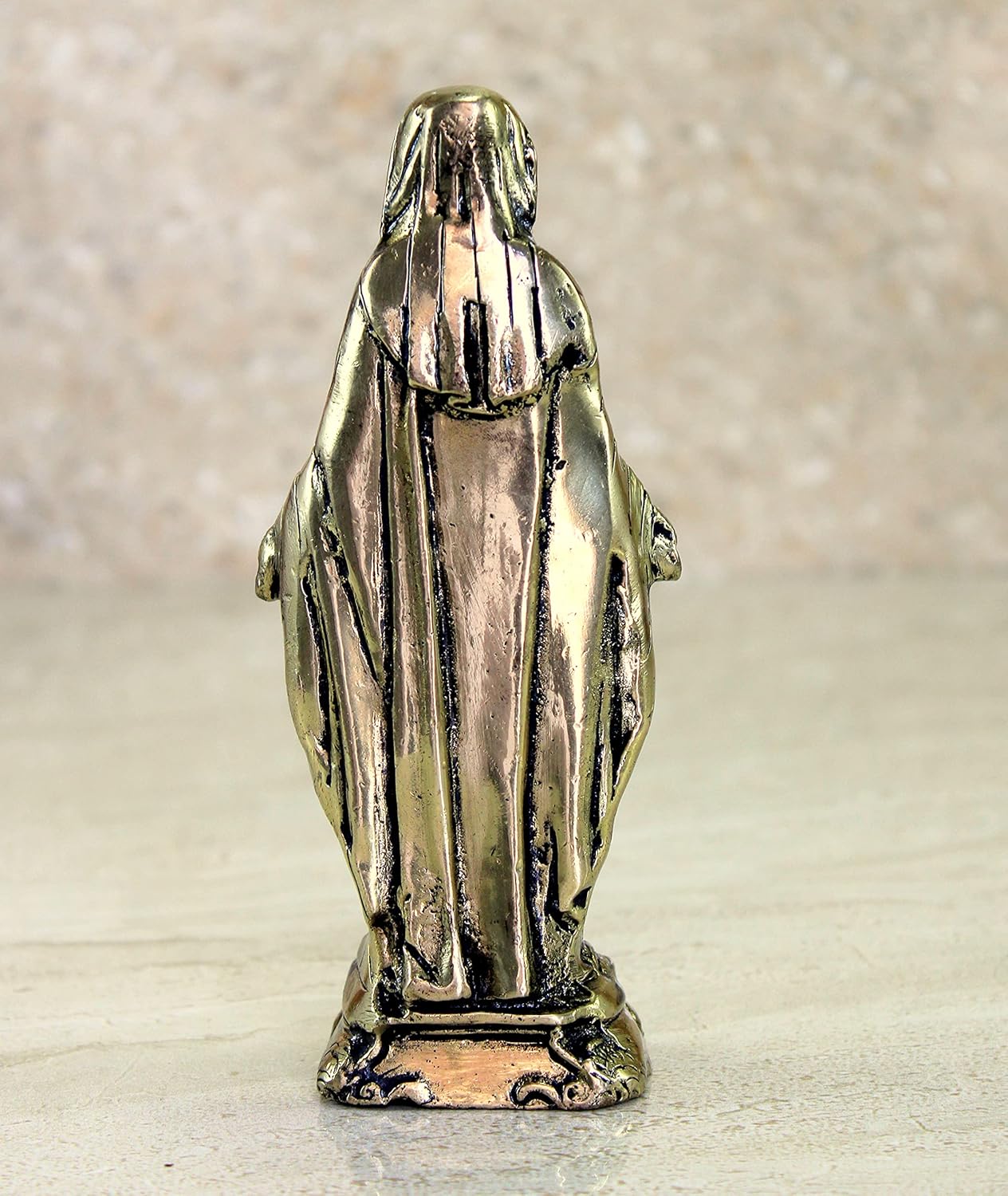 eSplanade Brass Mother Mary Statue Spiritual Idols - 5.75 inches | Religious Statues | Holy Statue of Christians