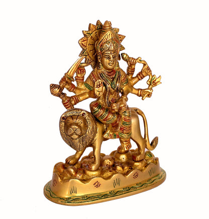 eSplanade Brass Maa Durga/MATA Rani Idol, Statue, Moorti, Murti for Home Mandir and Home Decor (6.5" Inches)