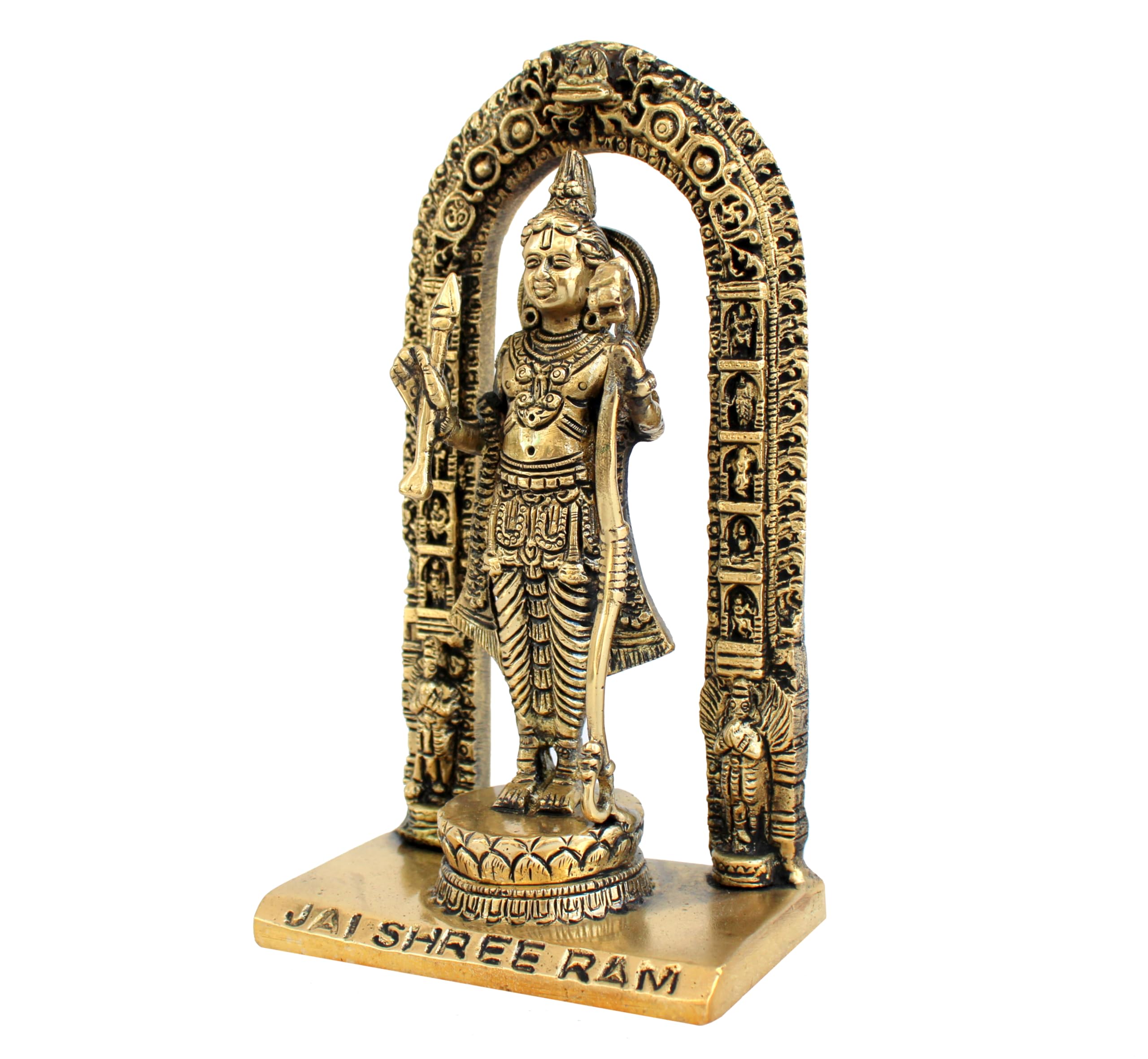 ESPLANADE Brass Ram Lalla Shri Ram Ayodhya Temple Murti Idol Statue Sculpture | Golden - 7 Inches