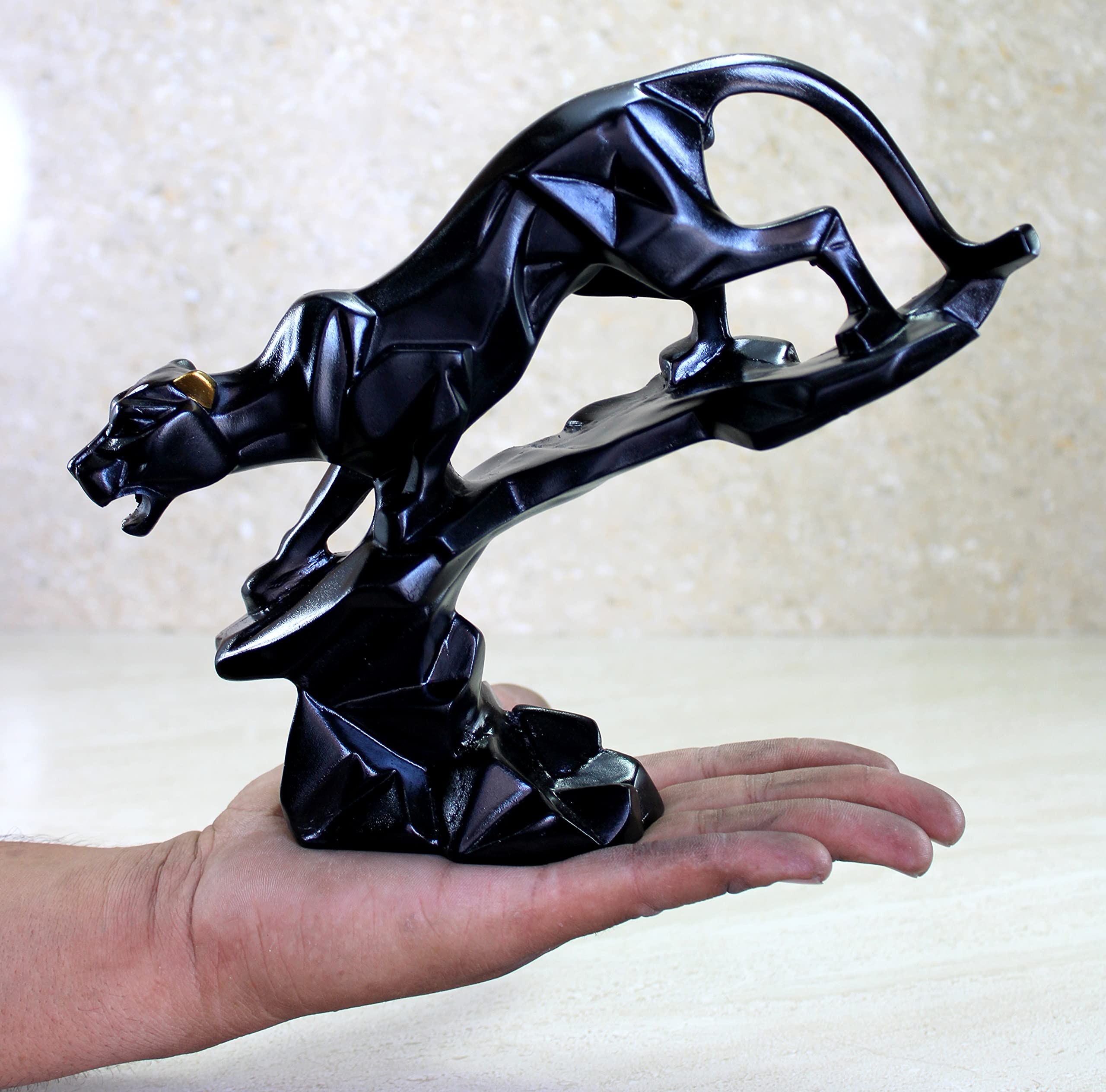 eSplanade Resin Black Panther Sculpture Statue Figurine Showpiece | Statement Decorative Item Home Decor - 9.5" Inches (Length)