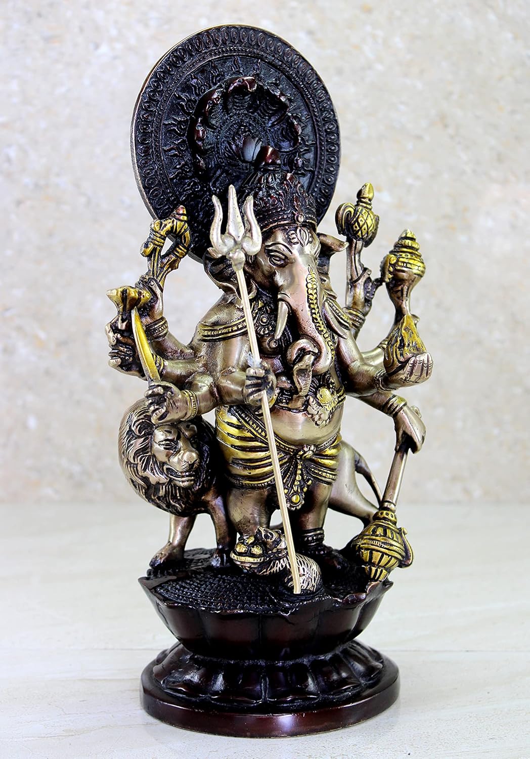 eSplanade Brass Heramba Ganapati Statue - 11.75 inches | Home Decor | Ganesh Ganesha Ganapathi Murti Idol