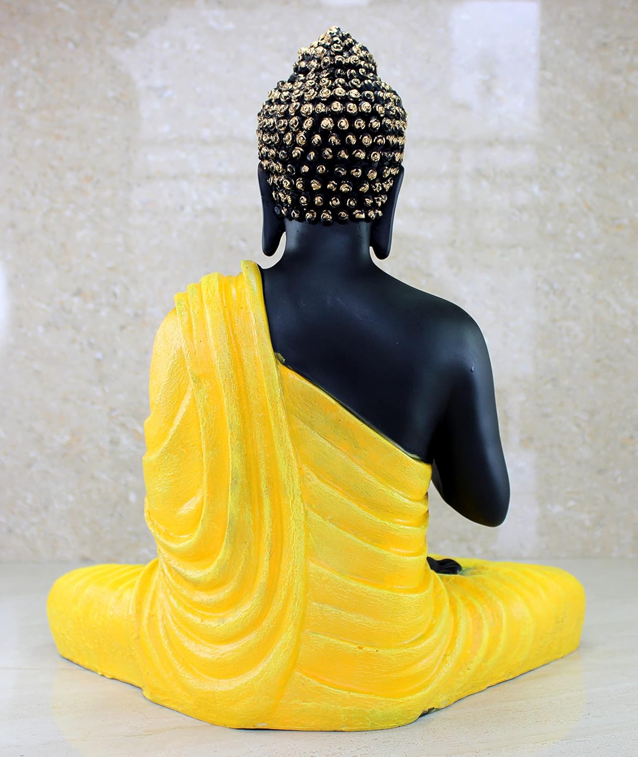 eSplanade Resin Meditating Buddha Showpiece | Home Decor | Idol Statue Figurine Murti | Tibetan Buddhist Statue - 14" Inches Height - Big Size