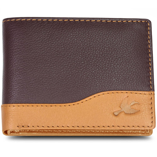 HORNBULL Men's Buttler Genuine Leather RFID Blocking Wallet (114 BRN)