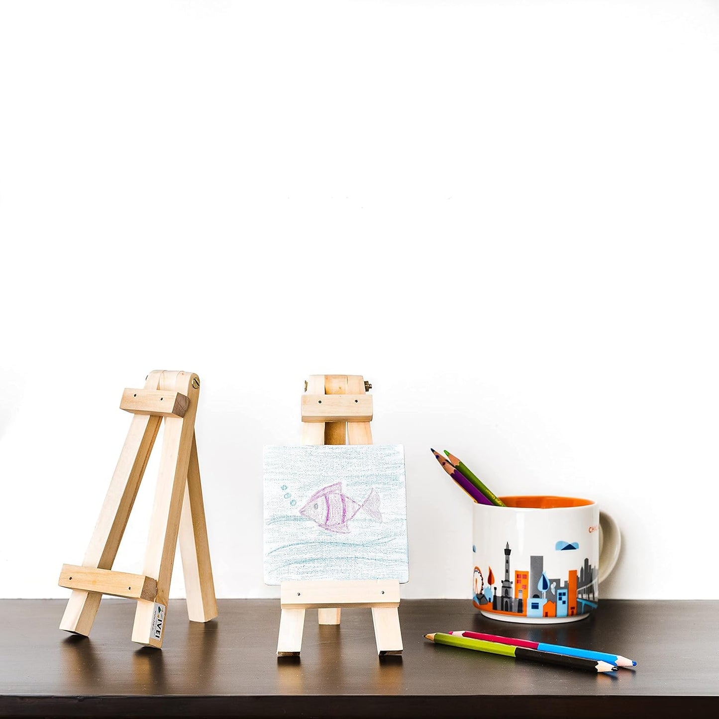 IVEI Wooden Display Easel Stand- Set of 2 - for Craft/Drawing/Photo Frame /Placard Holder/Mini Painting Display/Calendar Display/Table Top