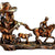 eSplanade Resin Cowboys with Horse, Cow Decorative Sculpture Showpiece Figurine - Home Decor - Brown - 9" Inches (Height)