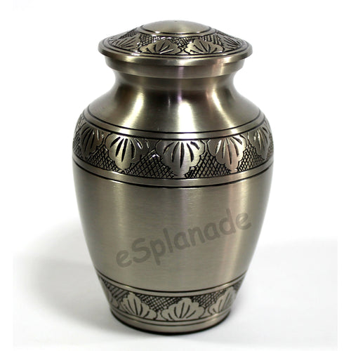 eSplanade Brass Cremation Urn Memorial Jar Pot Container | Medium Size Urn for Funeral Ashes Burial | Engraved Metal Urn | Multicolor- 6
