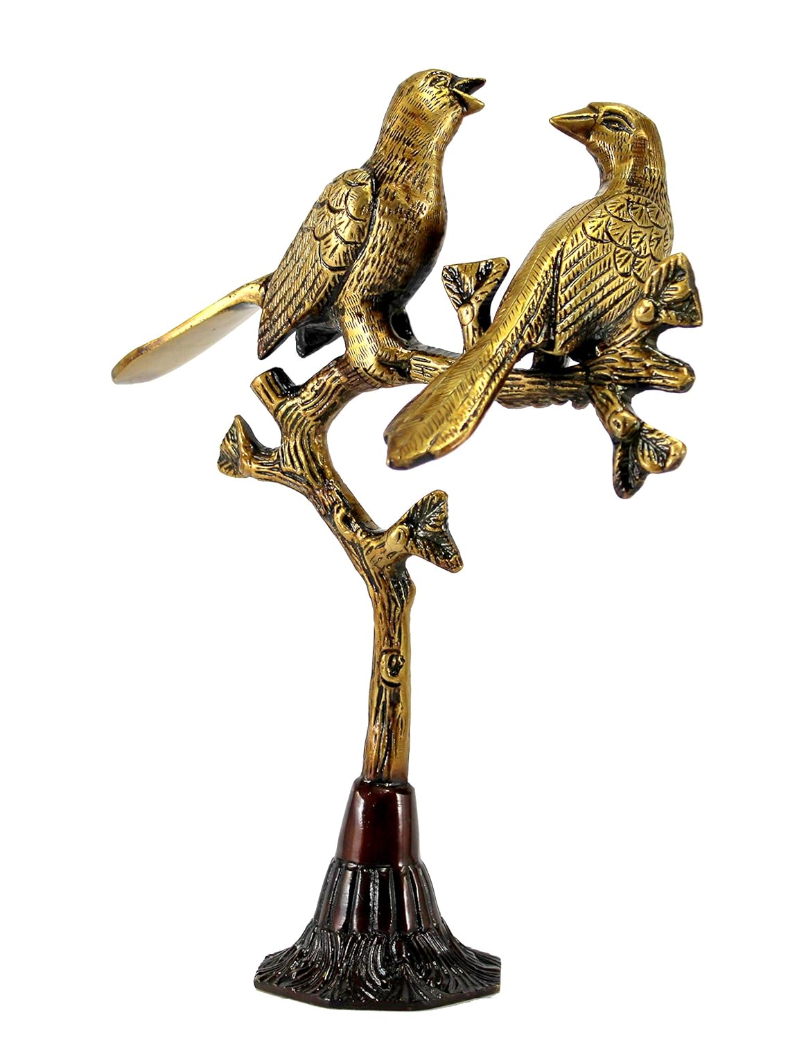 ESPLANADE Brass Love Birds Showpiece | Bird Statue Romantic Couple Gift Decorative Showpieces Items (Golden)