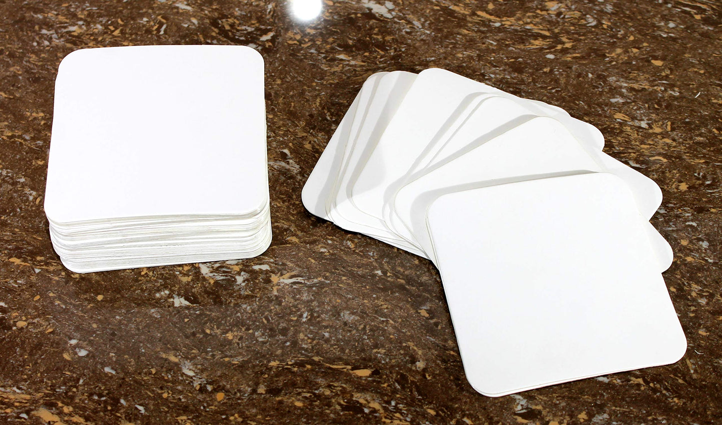 eSplanade Disposable Paper Coasters - Use and Throw Reversible Paper Coasters - Set of 100 - White