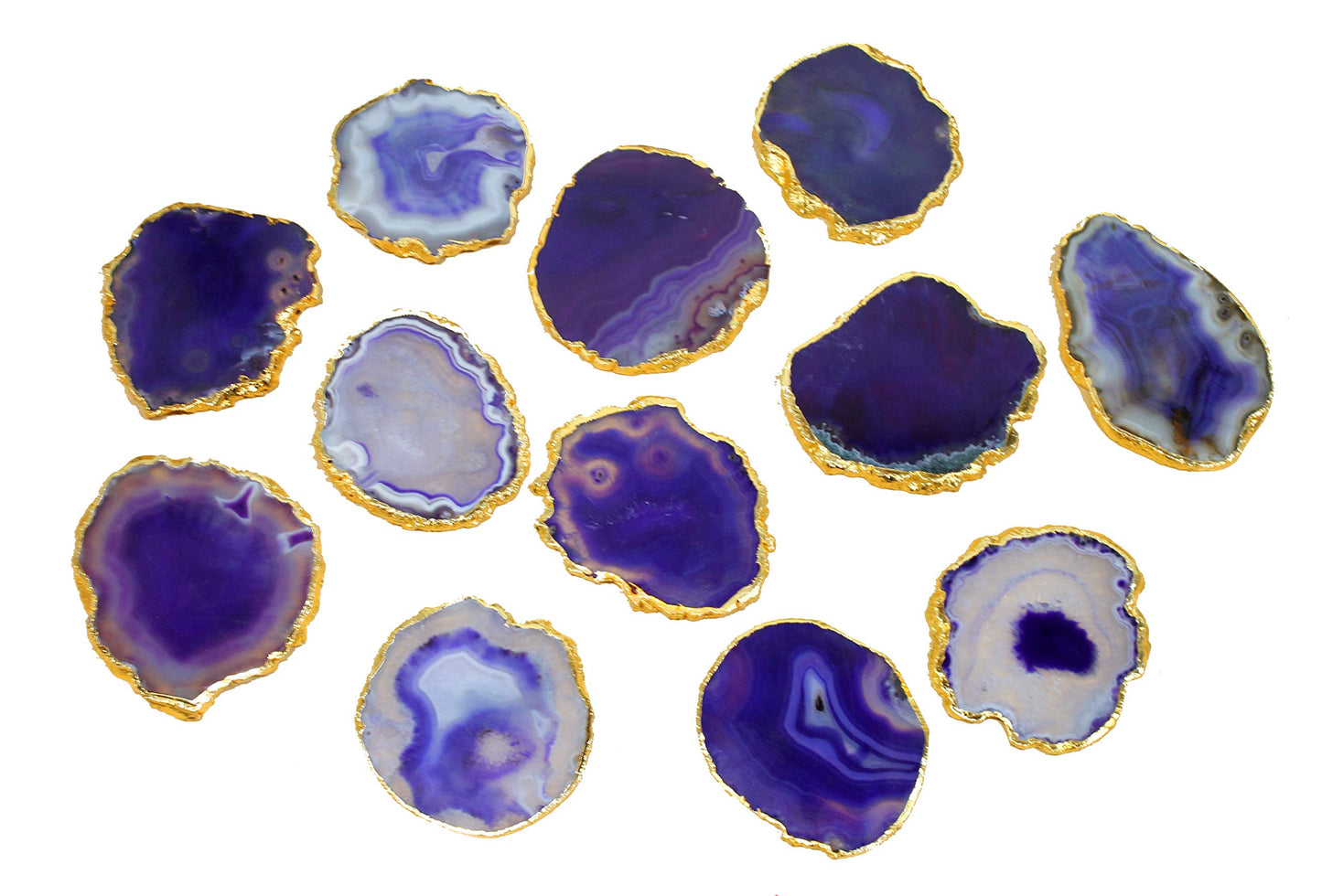 eSplanade Natural Agate Coasters Bar Beer Coffee Tea Coaster - Set of 4 Coasters - Perfect Table Accessories Tableware (Multicolour)