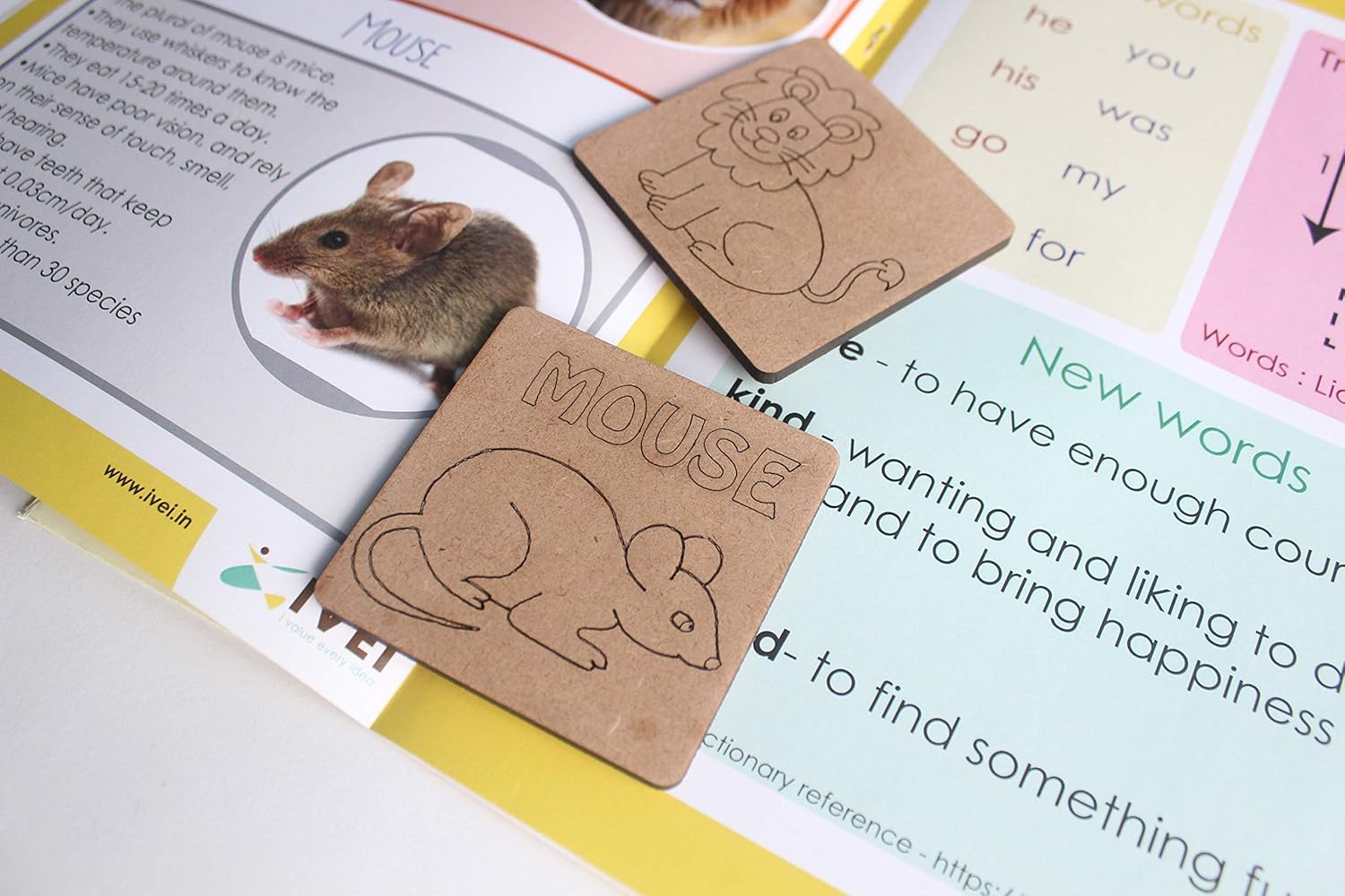 IVEI Panchatantra Kids Learning Book - Workbook and 2 DIY magnets of Panchatantra Story - Colouring Activity Worksheets - Creative Fun Activity and Education For Kids - The Lion and the Mouse ( Age 4 to 7 Years )