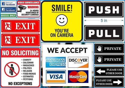 eSplanade PLEASE USE OTHER DOOR/Different Door Sign Sticker Decal - Easy to Mount Weather Resistant Long Lasting Ink Size (9" x 3")