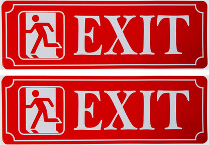 eSplanade EXIT Sign Sticker Decal - Easy to Mount Weather Resistant Long Lasting Ink Size (9" x 3")