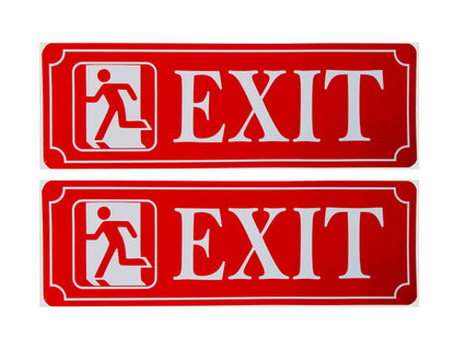 eSplanade EXIT Sign Sticker Decal - Easy to Mount Weather Resistant Long Lasting Ink Size (9" x 3")