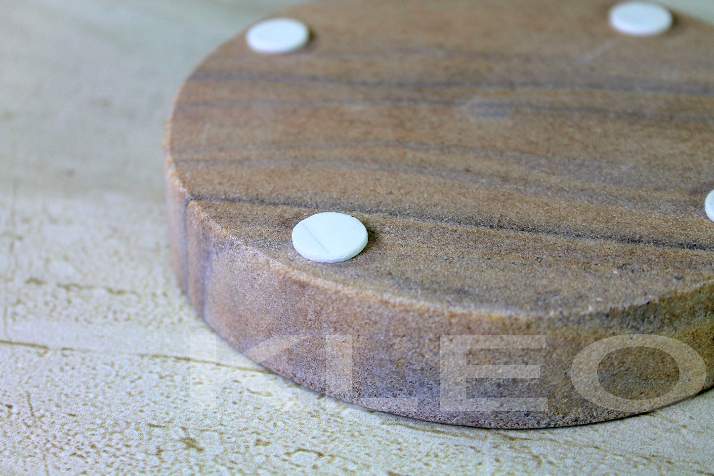 KLEO Stone Soap Dish - Rigged Design | Water Absorbent | Natural Stone | Soap Holder | Soap Tray | Soap Case | Luxury Bath Accessories