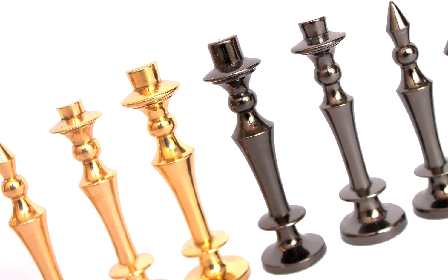 StonKraft Collectible White & Black Marble Chess Board Set + Brass Chess Pieces Pawns - Decorative Stone Chess - Home Decor - 15" Inches