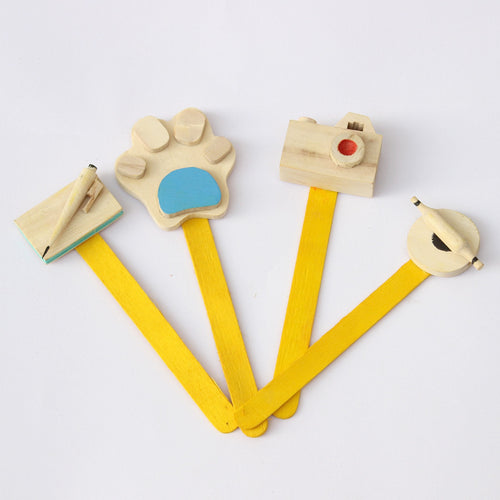 IVEI Wooden Handmade Stick Bookmarks (Set of 4)-Unique Shapes Miniature Bookmarks in Creative Shapes - handicrafts of India