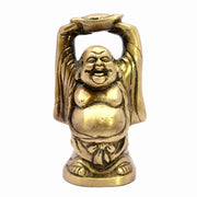 ESPLANADE Laughing Buddha Statue for Money, Wealth & Good Luck | Brass Home Decor Item for Living Room, Office Desk | Feng Shui Figurine, Vastu Show Pieces, Kuber Statue | Gift for House Warming, 3.5"