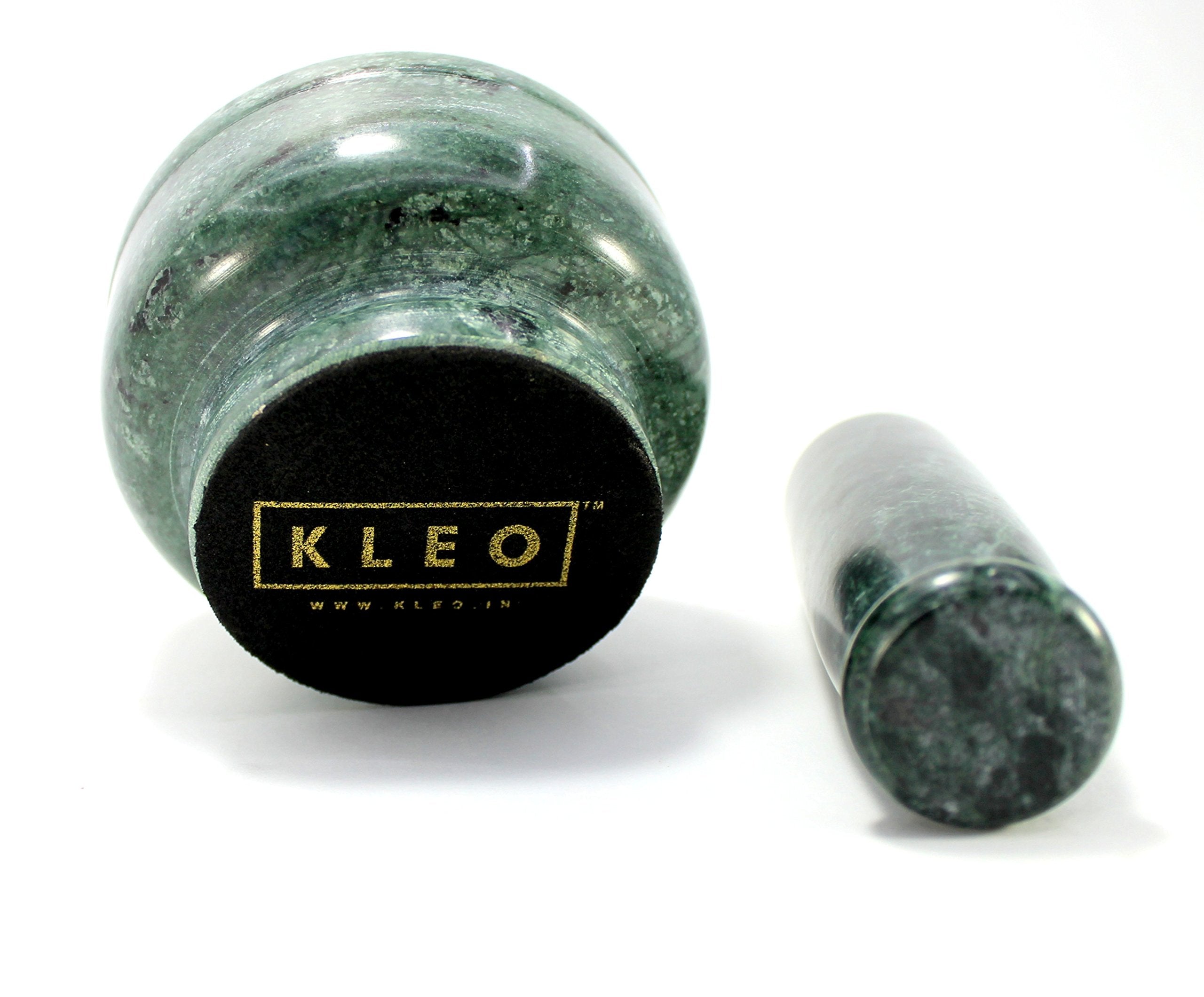 KLEO Natural Stone Mortar and Pestle Set as Spice Grinder, Medicine Masher - Okhli and Musal (All Colours)