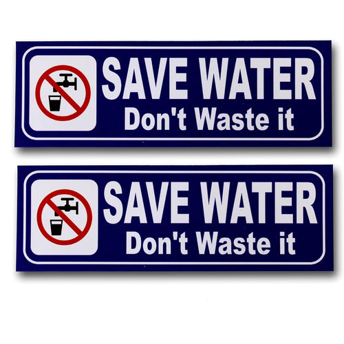 eSplanade Save Water Sign Sticker Decal - Easy to Mount Weather Resistant Long Lasting Ink Size (9