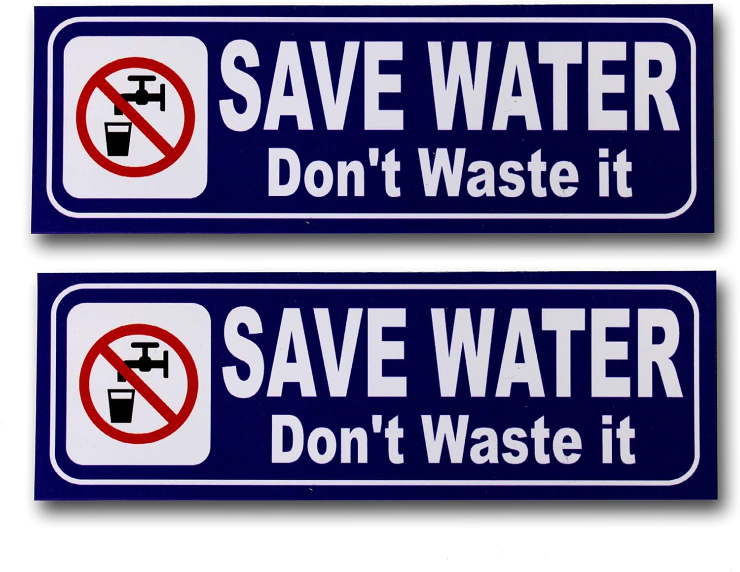 eSplanade Save Water Sign Sticker Decal - Easy to Mount Weather Resistant Long Lasting Ink Size (9" x 3")