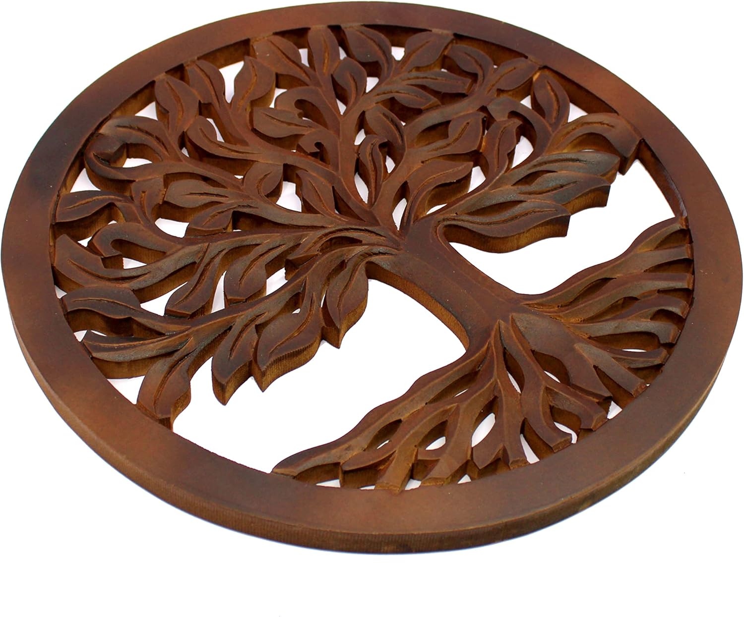 eSplanade Tree of Life Wall Hanging Showpiece | Decorative Items - Home Decor | Wood - Brown - 15.5" Inches