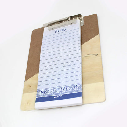 IVEI Wooden Clip pad for Your Desk - memo pad with 50 Sheets Included - a5 Size