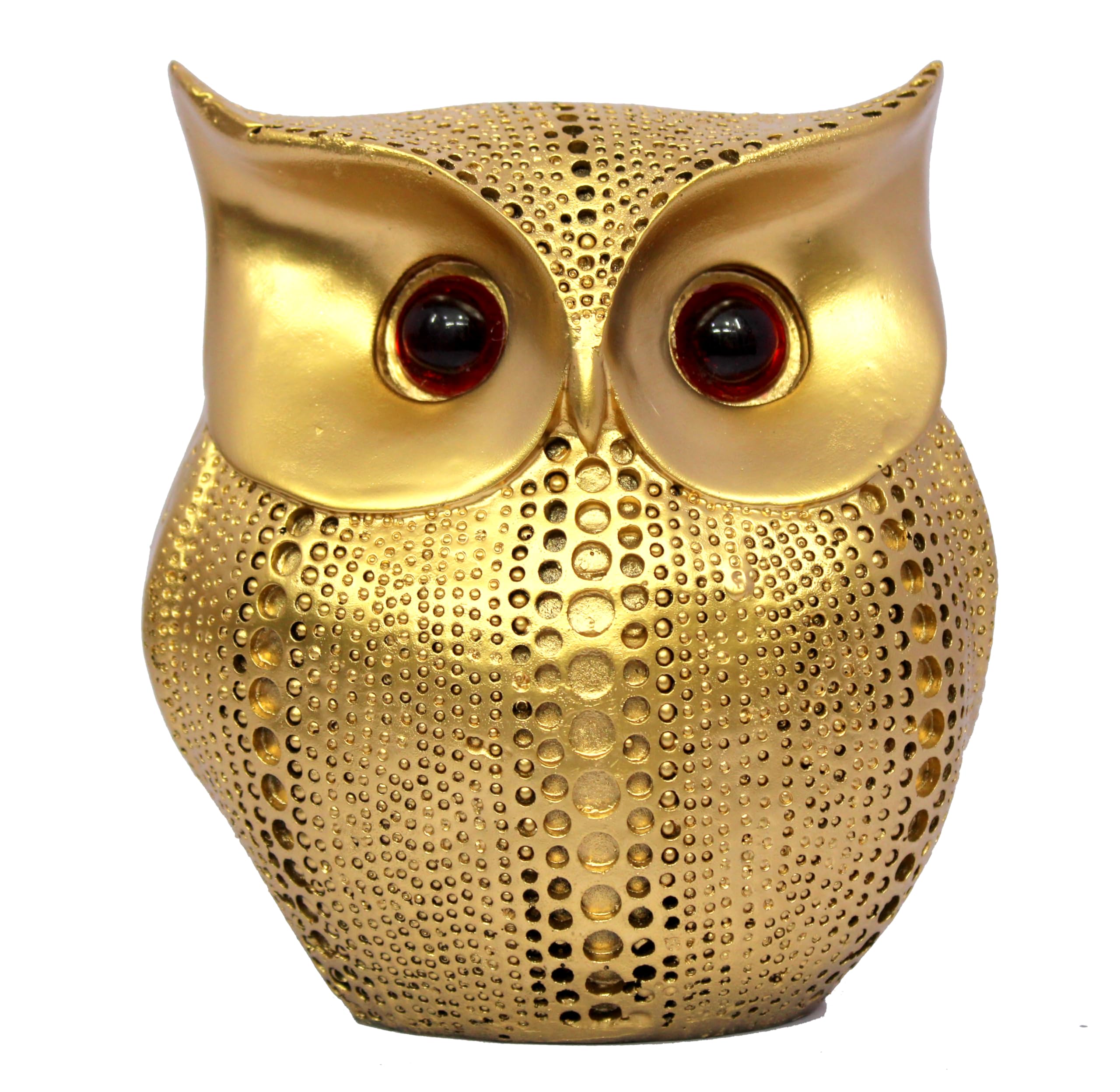 ESPLANADE Resin Owl Ullu Golden Decor Showpiece | Vintage Home Decorative | Goodluck Charm | Fengshui | Vastu - 5.5 Inches Approx