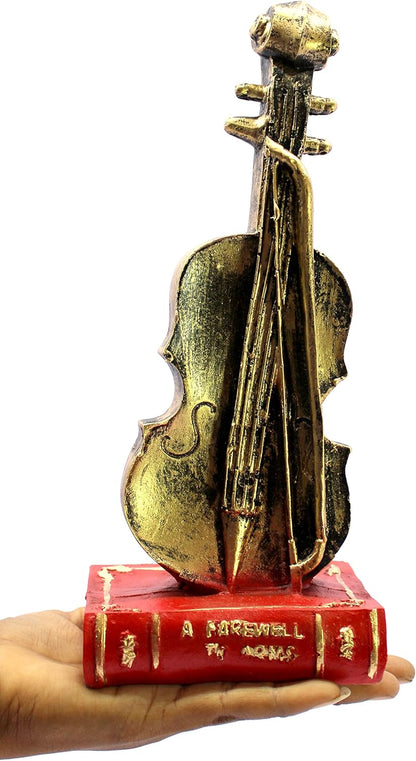 eSplanade Resin Violin Showpiece Statue Sculpture Figurine - Home Decor - 9.4" Inches - Multicolour