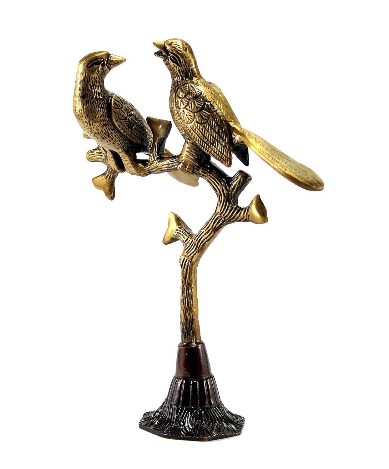 ESPLANADE Brass Love Birds Showpiece | Bird Statue Romantic Couple Gift Decorative Showpieces Items (Golden)