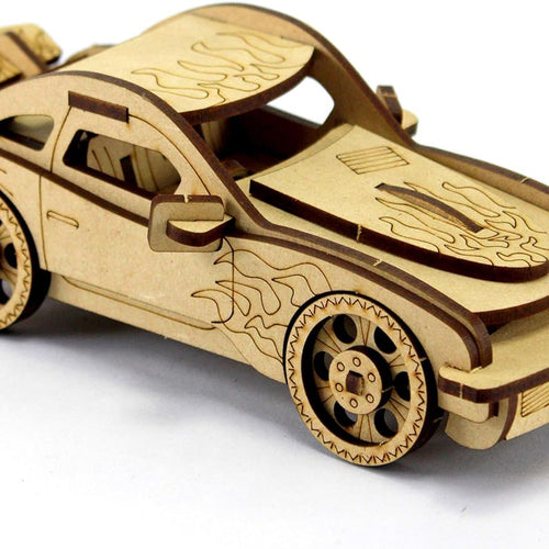 StonKraft 3D Wooden Puzzle Car - Wooden, DIY Kit, Build Your own, Construction Toy, Modeling Kit | MDF Toys Car