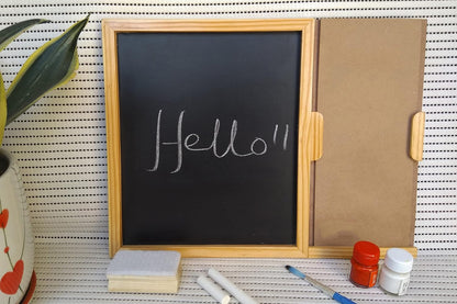 IVEI DIY MDF Black Board- Dry Erase Board with DIY Panel, DIY Room Decor - Black Board with Duster and Chalk