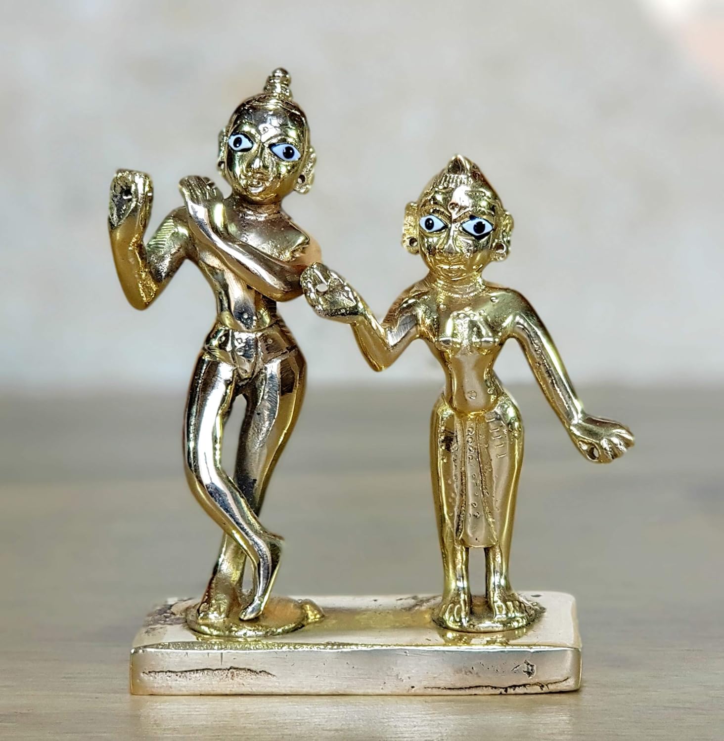 eSplanade - Brass - 4.25" & 5" - Pair of Brass Radha Kishan Krishna Murti Idol Statue Sculpture