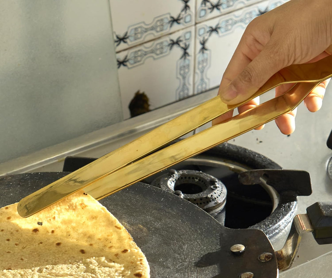 Multi-purpose tool ideal for cooking rotis, grilling, flipping, and serving food.