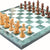 StonKraft Collectible Green Marble Chess Board Set + Brass Wooden Combo Pieces Pawns - Decorative Stone Chess - Home Decor