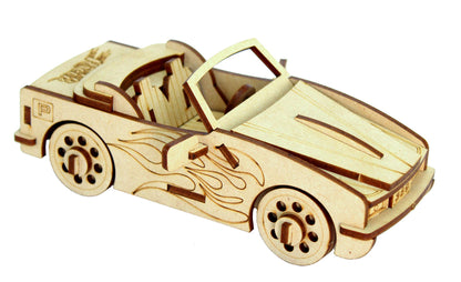 StonKraft 3D Wooden Puzzle Car - Wooden, DIY Kit, Build Your own, Construction Toy, Modeling Kit | MDF Toys Car