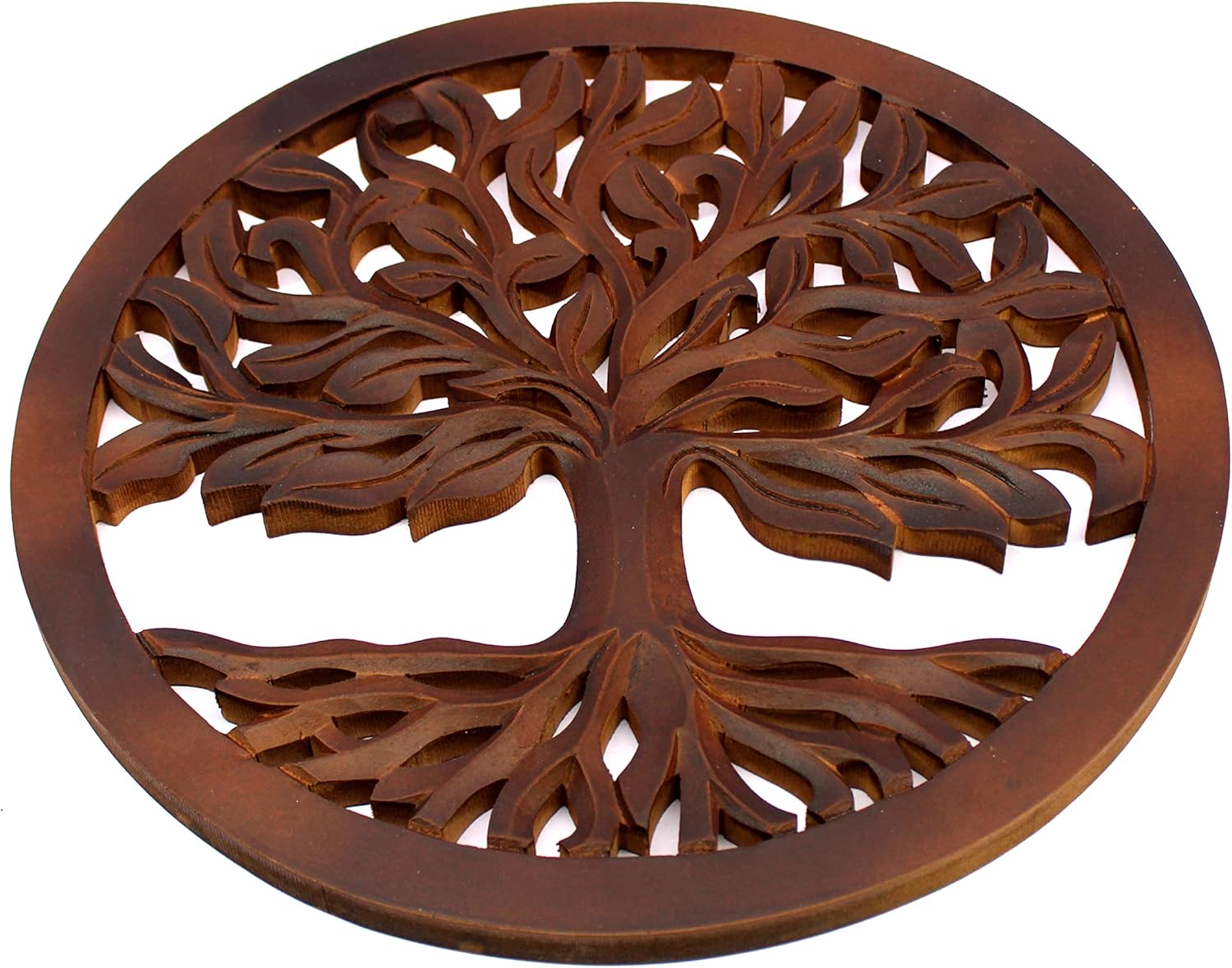eSplanade Tree of Life Wall Hanging Showpiece | Decorative Items - Home Decor | Wood - Brown - 15.5" Inches