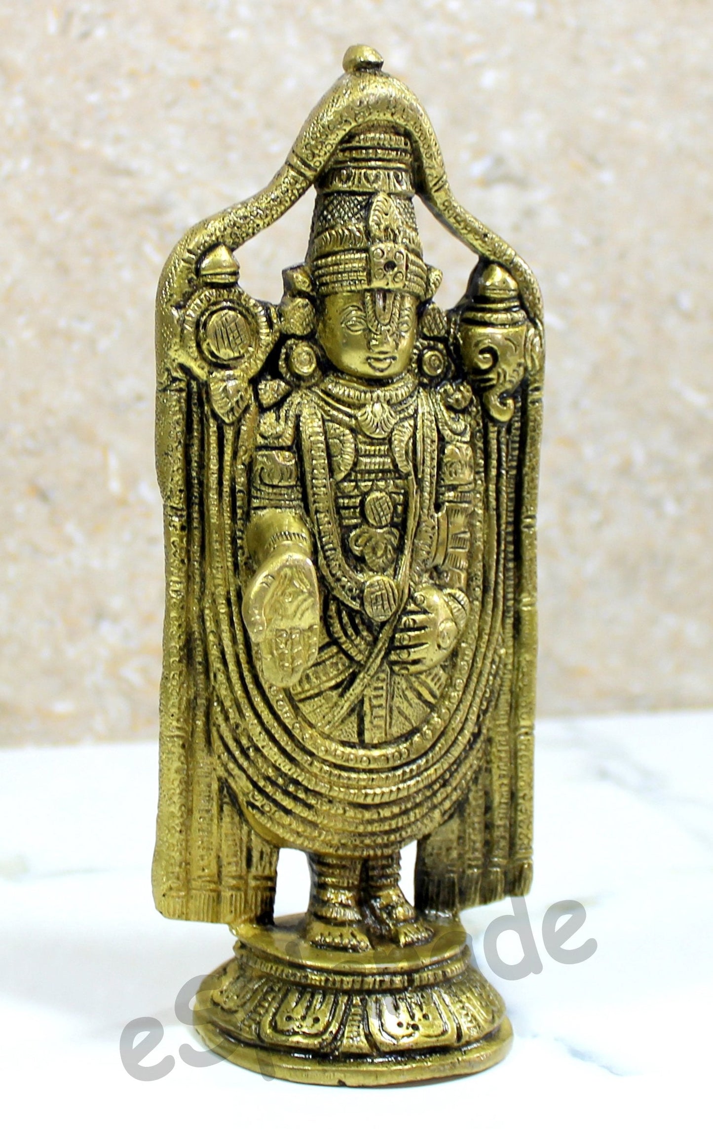 eSplanade - 6" Brass Balaji Venkatesh Tirupati Statue Murti Idol | Pooja Idols | Tirupathi Balaji | Home Decor | Brass Statue