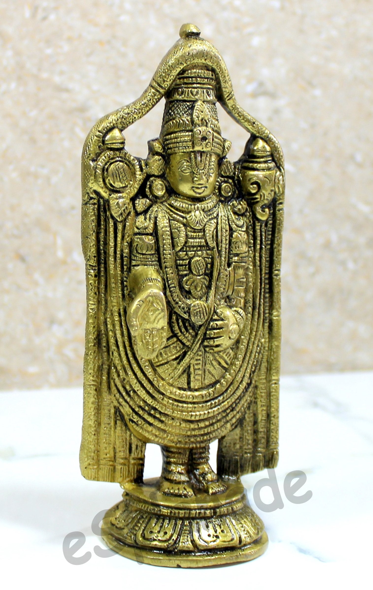 eSplanade - 6" & 6.75" Brass Balaji Venkatesh Tirupati Statue Murti Idol | Pooja Idols | Tirupathi Balaji | Home Decor | Brass Statue
