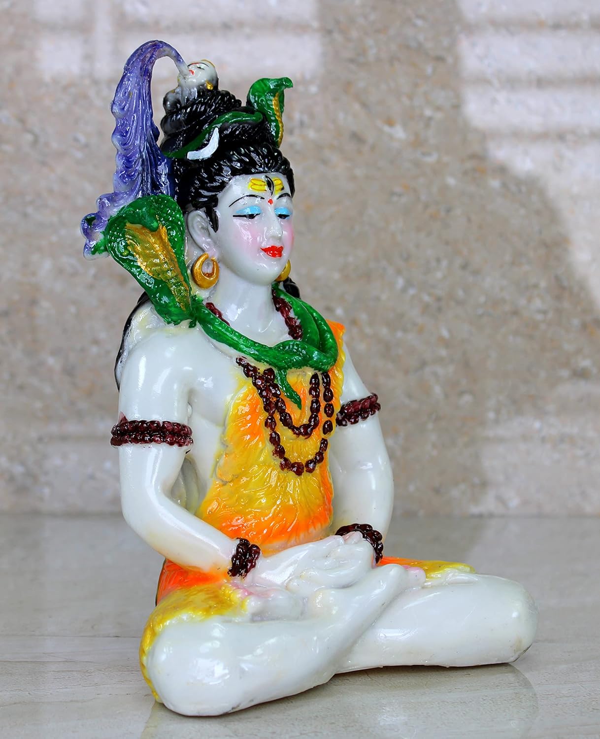 Esplanade Resin Shiva Shiv Adiyogi Natraj Idol Murti Figurine for Pooja at Home and mandir - 9" Inches - Multi