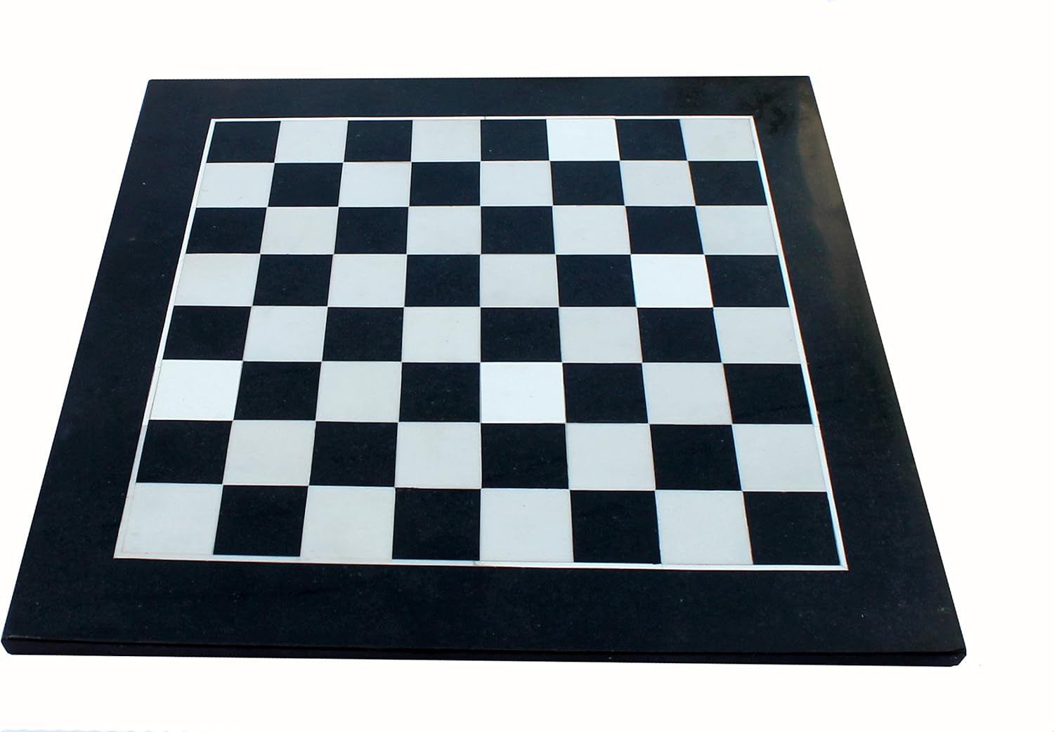 StonKraft - Collectible Black Natural Granite Stone & White Marble Chess Board without Pieces - Appropriate Wooden & Brass Chess Pieces Chessmen available separately by Brand- 12", 15",20" Inches