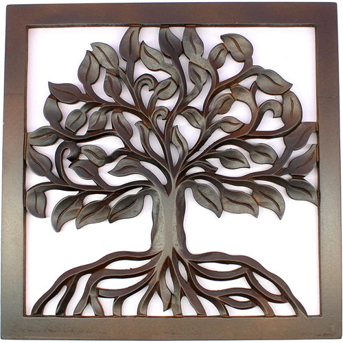 eSplanade Tree of Life Wall Hanging Showpiece | Decorative Items - Home Decor | Wood - Brown - 16