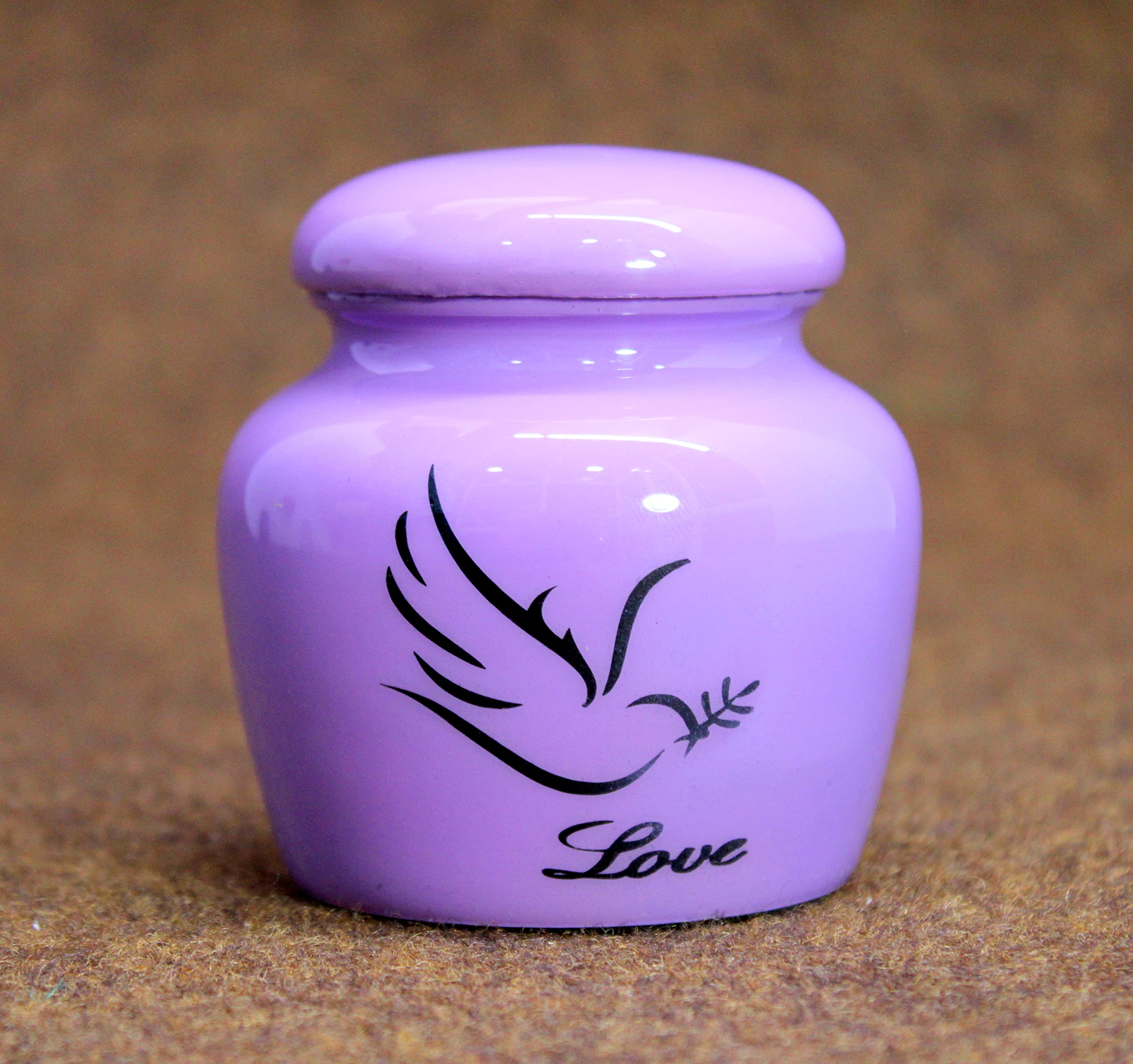 eSplanade Metal Mini Cremation Urn Keepsake Memorial Jar Pot Container | Small Urn for Funeral Ashes Burial | Printed Metal Keepsake